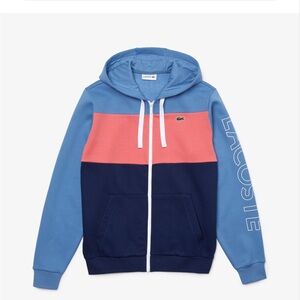 Lacoste Light Blue Hoodie with White Accents